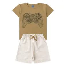 Conjunto Infantil Menino Roupa de Criança masculino Bermuda e Camiseta Atacado Verão L14