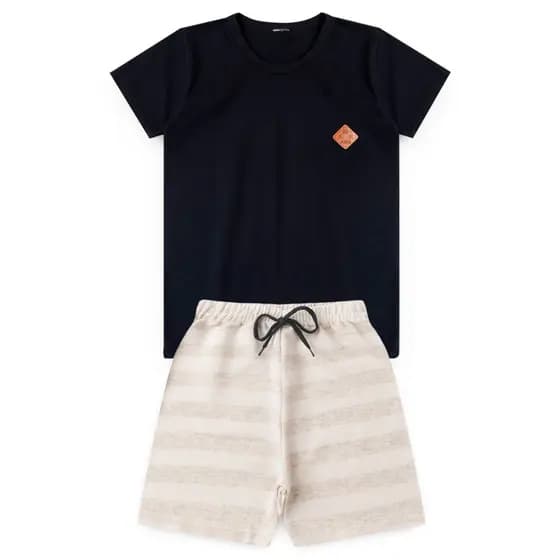 Conjunto Infantil Menino Roupa de Criança masculino Bermuda e Camiseta Atacado Barato. L01