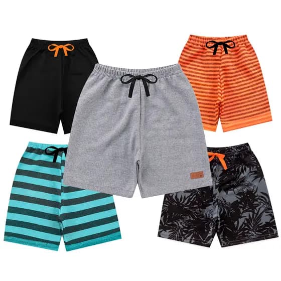 Kit Sortido 3 Bermudas Moletinho Infantil Menino Short Masculino de Criança Ref 205 L37