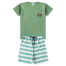 Conjunto Infantil Menino Roupa de Criança masculino Bermuda e Camiseta Atacado Barato L39