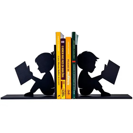 Aparador de Livros Crianças Lendo MDF Suporte Porta Livros Infantil Decoração Estante