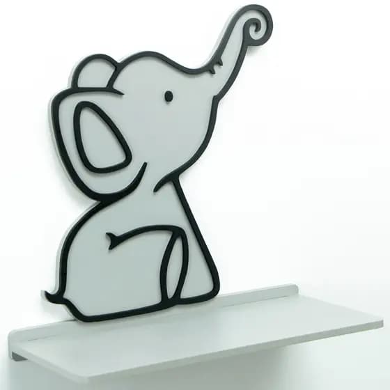 Prateleira Infantil Elefante Fofa Decorativa  Decoração Quarto Bebê Delicada