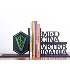 Suporte para Livros Veterinária em MDF Aparador Decorativo para Clínica Consultório Estante e Formatura