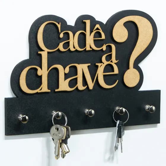 Porta Chaves Decorativo Cadê a Chave para Parede Organizador Divertido e Funcional para Casa