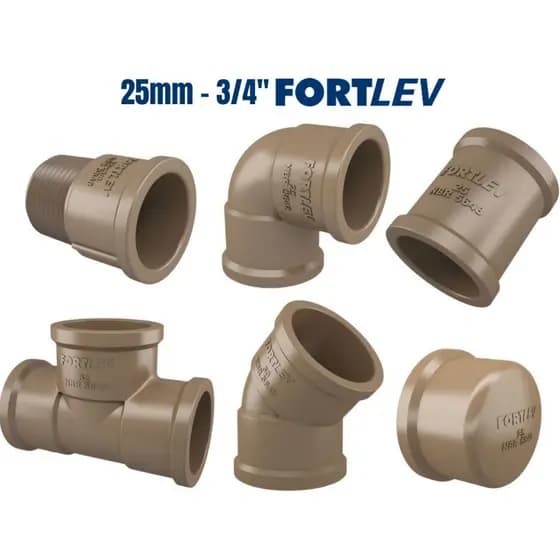 Cotovelo, Luva, Te, Curva, Adaptador, Caps, Bucha Redução 25mm 3/4" Fortlev