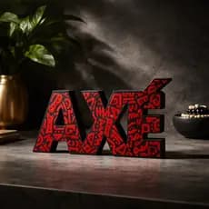 Decoração Axé com Estampa Tribal em Relevo - Preto e Vermelho