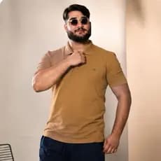 Camiseta Plus Size Gola Polo Masculina G1/G2/G3 100% Algodão Várias Cores