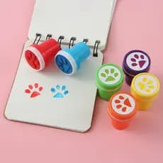 Kit 6pcs Carimbo Infantil Redondo De Pata De Gato