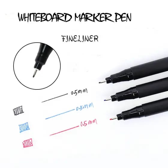 Caneta Marcadora De Quadro Branco Fineliner 0,5mm Cabeça De Agulha Extra Fina