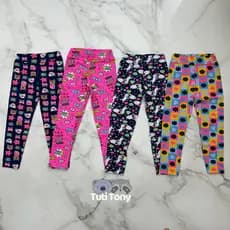 Kit 4 Legging Infantil Estampada Sortidas De Algodão