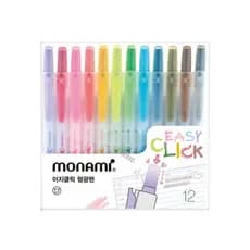 Monami Easy Click Highlighter 12 Color Set / Knock Type