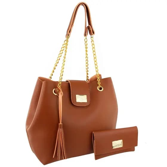 Bolsa Sacola Feminina Grande Espaçosa Com Alça Em Correntes Elegante