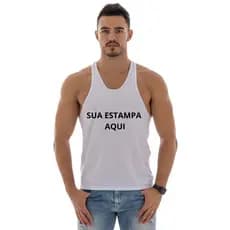 Camiseta Regata Cavada Masculina Personalizada Sua Estampa