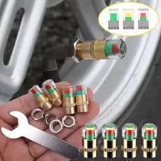 Sensor De Alarme De Monitoramento-Indicador De Pressão De Pneu De Carro-Tampas De Válvula De Núcleo De Cobre Completo-Fe