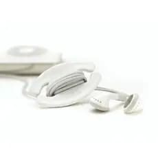 Organizador de fones de ouvido e fios pequeno branco