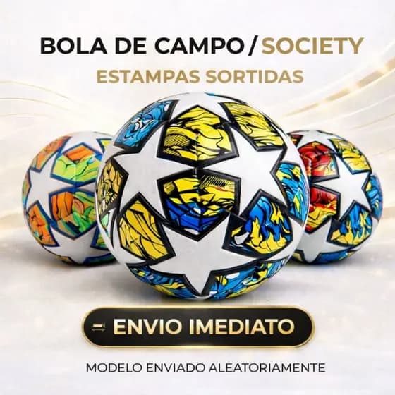 Bola de Campo SOCIETY Tamanho OFICIAL Número 5 Premium Soft Futebol