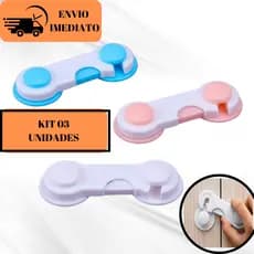 Kit 06 de Travas De Segurança Para Armários Portas Gavetas E Janelas