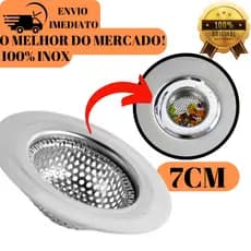 kit 2 Ralos de Pia Para Cozinha 100% Aço Inox 7cm Original