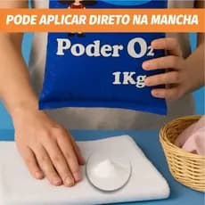 Kit 1/2 Tira Manchas em Pó 1kg percabonato Power O2 Remove Sujeiras Difíceis e Encardidos