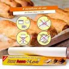 Papel manteiga Dover 2 unidades Assa+leve Antiaderente 30cm X 3m Anti Gordura