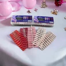 Kit 480 Unhas Postiças Bailarina Bella Rosa 5 cores