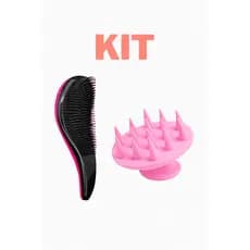 Kit Escova Magica + Escova Massageadora de Silicone cuidados do cabelo feminino