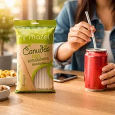 Canudos biodegradável Plástico Transparente 100 e 250 Unidades Refrigerante Drinks Água de Coco