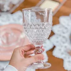 Taça para Água Cristal Coração 320 ml Avulsa Transparente