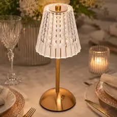 Luminária de Mesa | Abajur Dourado USB WOLFF
