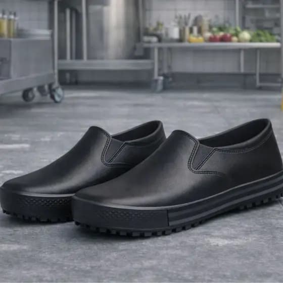 Tenis Sapato Soft Work BB80 Preto e Listra Cinza para Proteção dos pés Iate Enfermagem Cozinha Limpeza Hospital