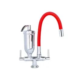 Torneira C/ Filtro Mesa Cozinha Gourmet Flexivel Bancada 2168 Vermelha