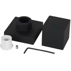 Kit Acabamento para Registro Quadrado Preto – Volante em Metal e Canopla em ABS