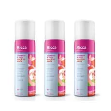 Kit 3 Shampoo a Seco Maçã do Amor 50ml Compacto Antioleosidade Ricca