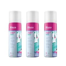Kit 3 Shampoo A Seco Cuca Fresca Menta Compacto Antioleosidade Ricca 50ml