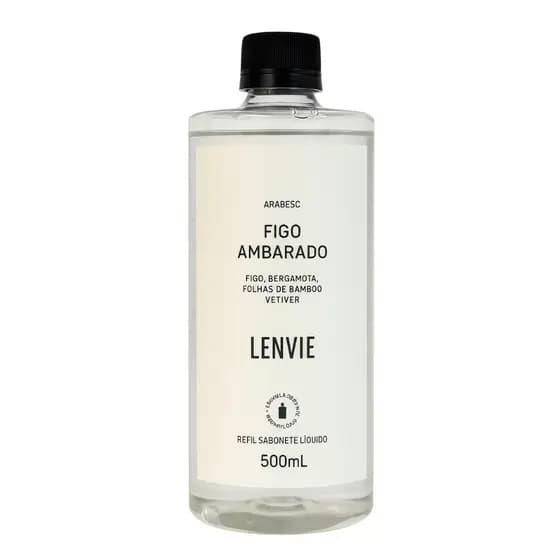 Refil de Sabonete Líquido Figo Ambarado Lenvie Arabesc Frutal 500ml
