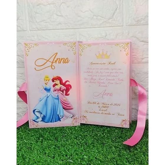 5 Convite Caixa 17x10 Personalizado Desmontado