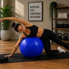 Bola Pilates Suiça Yoga 65cm C/ Bomba de Ar Treino Fitness