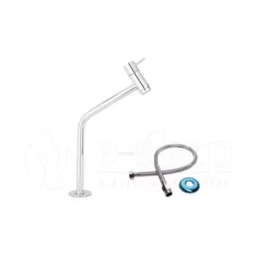Torneira Para Cuba Metal Cromada + Engate 40 Cm Para Instalação - Torneira Para Banheiro - Torneira Para Lavatorio 3050