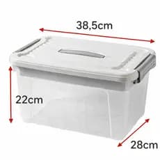 Cesto Multiuso Plástico Caixa Com Tampa 20 Litros Prático Organizador Resistente Transparente