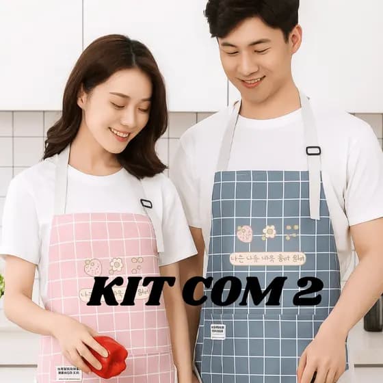 Kit 2- Avental de Cozinha Multiuso Impermeável com Bolso – Unissex Adulto Chef Churrasco