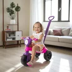 Carrinho Pedal Infantil Velotrol Passeio Kemotoca Gatinha Spider Com Haste Menino Menina Controle Seguro