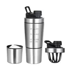 Shakeira Dupla Inox 900ml Coqueteleira Academia Misturador
