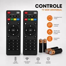 Controle Remoto Para Tv Botões Inteligentes Box Aparelho Completo Com Pilhas