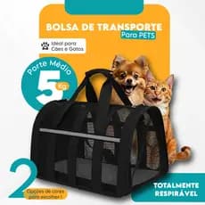 Bolsa Mala Transporte Pet Cachorro Gato Viagem Avião Material Respirável com Alça 5Kg