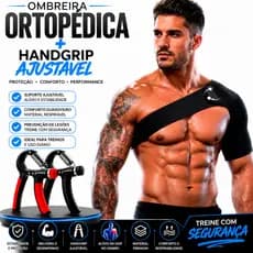 Ombreira Protetor Suporte de Ombro e Clavícula Neoprene + HandGrip 5 a 60Kg Treino Academia Lesões Unissex