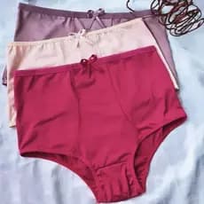 Kit 4 Calçola Feminina Adulto Calcinha Calcola Microfibra Calcinha Senhora Cintura Alta
