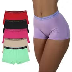 Kit 5 Calcinha Box Boxer Plus Size Feminina Calcinha Short Feminino Cueca Feminina XG G1 G2 G3
