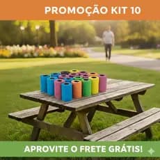 Kit 10 Rolinhos Cata Caca Pet - 500 Saquinhos Refil Higiênico Premium Colorido