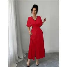 Vestido Midi Feminino Elegance com Botões Frontais e Manga Flare Megaliquidação**