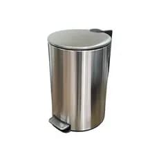Lixeira Aço Inox Slim 12 Litros Com Pedal Redonda Compacta Funcional